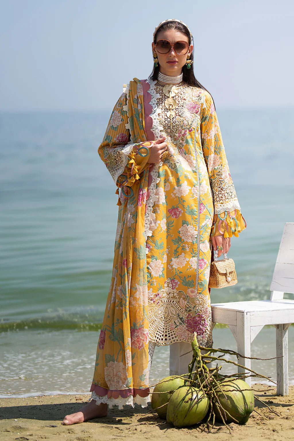 AJR Couture | Alif Signature Luxury Lawn 24 | Sunlit - Pakistani Clothes - Hoorain Designer Wear