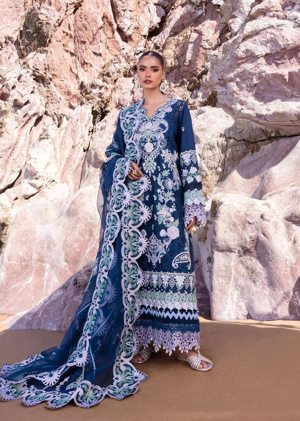 Akbar Aslam | Oasis Lawn 24 | Blue Bell - Pakistani Clothes - Hoorain Designer Wear