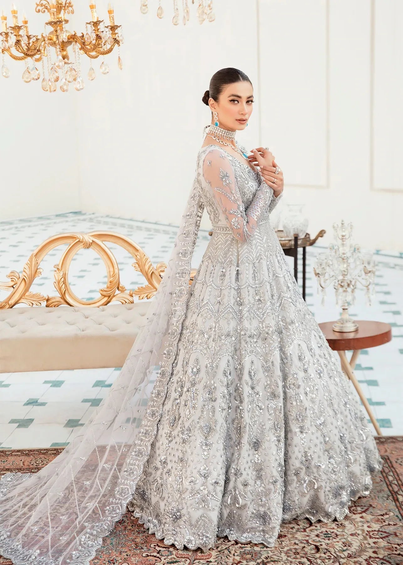 Akbar Aslam | Orphic Bridals | Slate - Pakistani Clothes - Hoorain Designer Wear