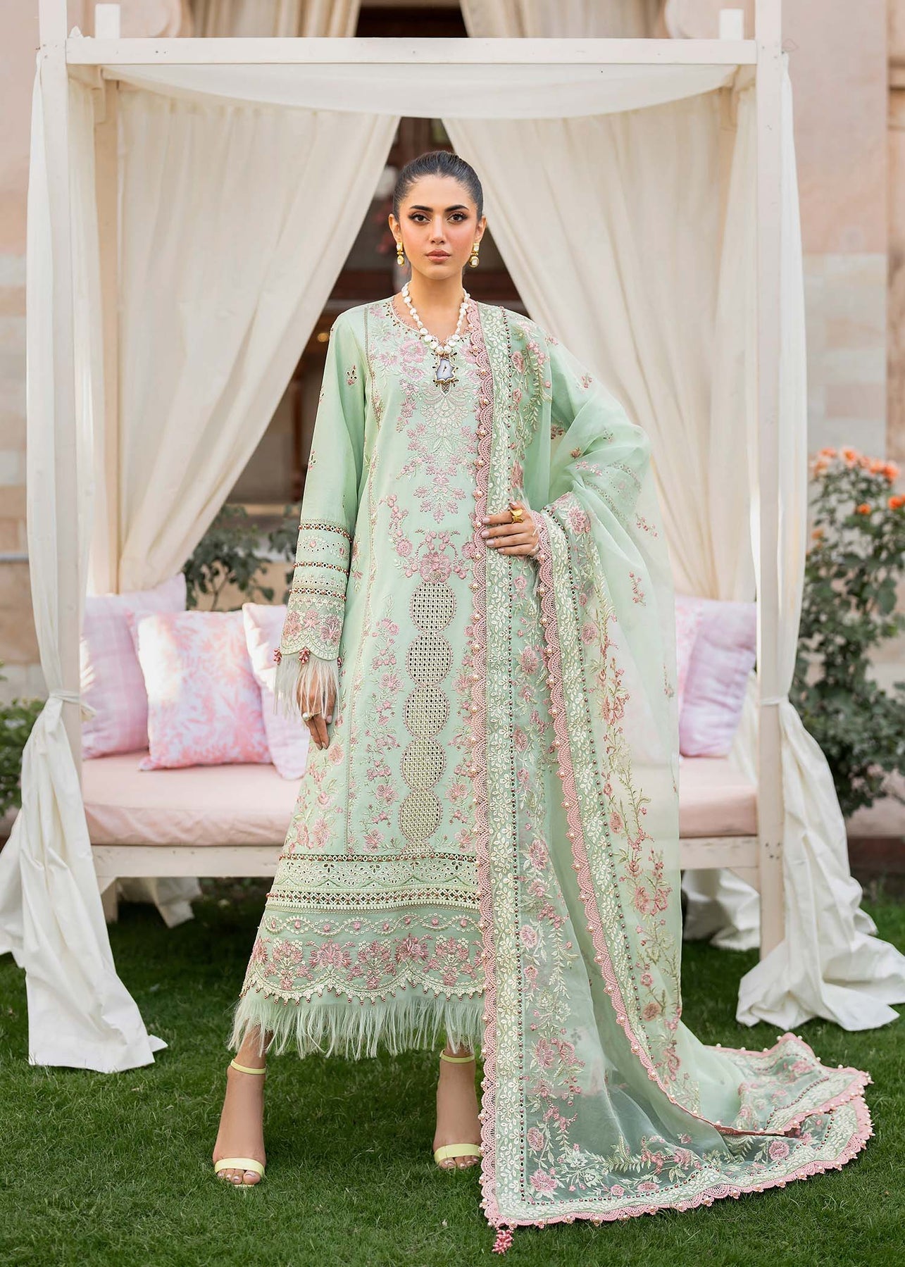 Akbaraslam | Hayat Luxury Lawn 24 | BASIL - Pakistani Clothes - Hoorain Designer Wear