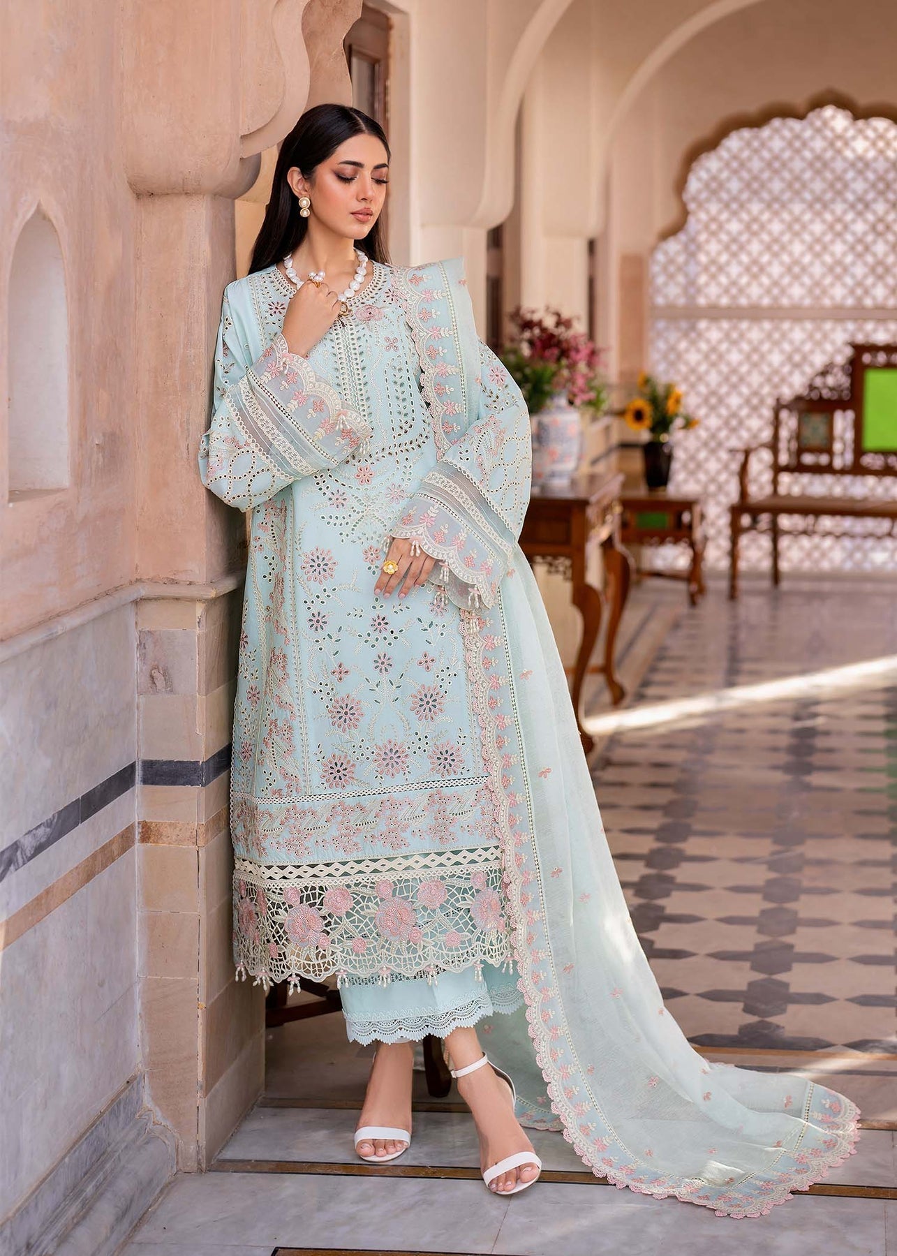 Akbaraslam | Hayat Luxury Lawn 24 | CRESCENT - Pakistani Clothes - Hoorain Designer Wear