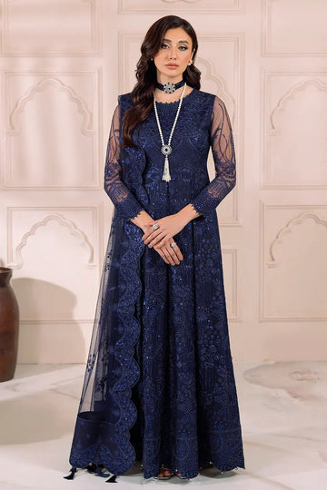 Alizeh | Dua Formals 23 | DUA - V01D01A - KHIRAD ( BLUE ) - Pakistani Clothes - Hoorain Designer Wear