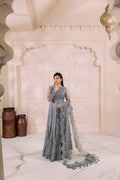 Alizeh | Dua Formals 23 | DUA - V01D01B - KHIRAD ( GREY ) - Pakistani Clothes - Hoorain Designer Wear