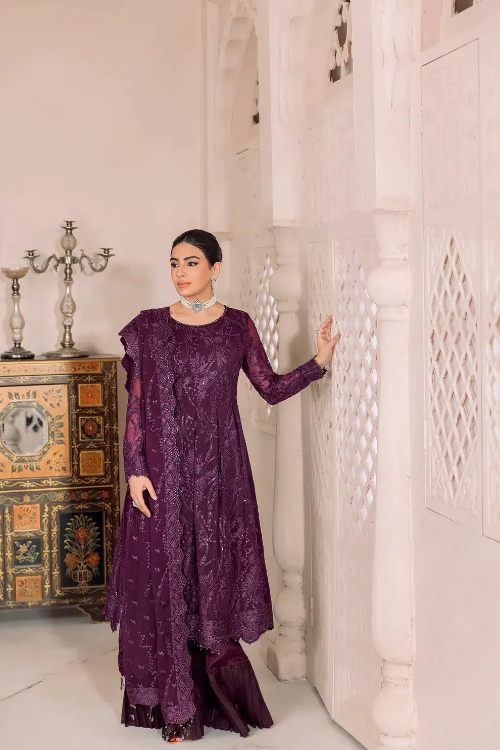 Alizeh | Dua Formals 23 | DUA - V01D03A - SYLVI ( PURPLE ) - Pakistani Clothes - Hoorain Designer Wear