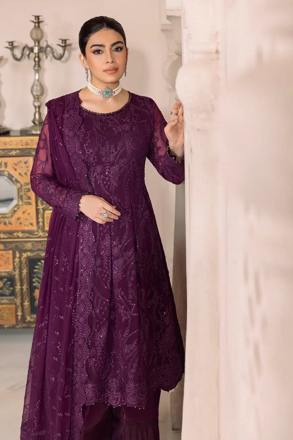 Alizeh | Dua Formals 23 | DUA - V01D03A - SYLVI ( PURPLE ) - Pakistani Clothes - Hoorain Designer Wear