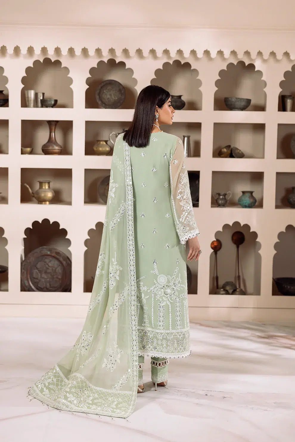 Alizeh | Dua Formals 23 | DUA - V01D04A - MEHRUNISA ( PISTA ) - Pakistani Clothes - Hoorain Designer Wear