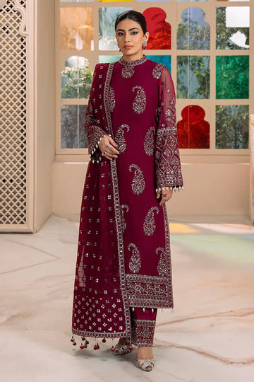 Alizeh | Dua Formals 23 | DUA - V01D06A - AMAYA ( MAGENTA ) - Pakistani Clothes - Hoorain Designer Wear