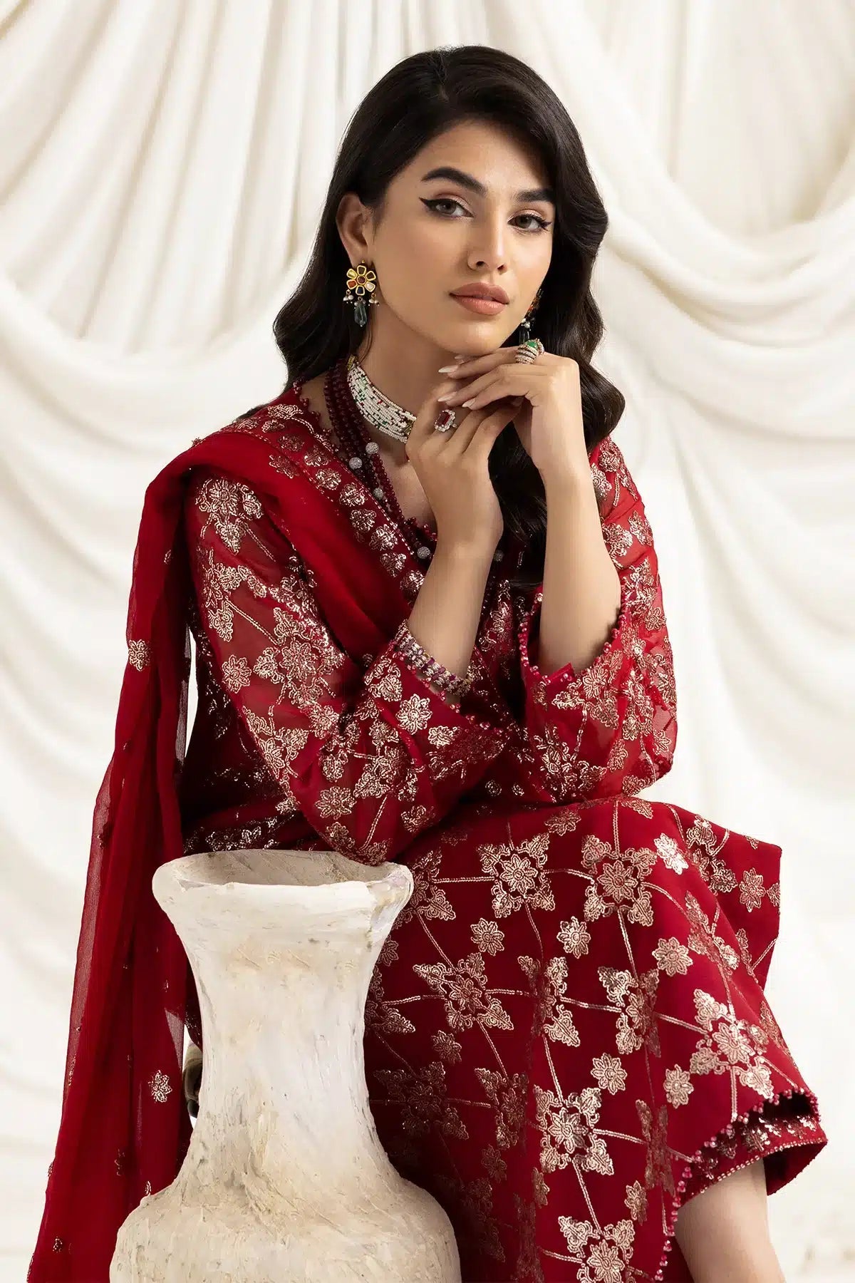 Alizeh | Dua Formals 23 | DUA - V02D02A - ALARA(RED) - Pakistani Clothes - Hoorain Designer Wear