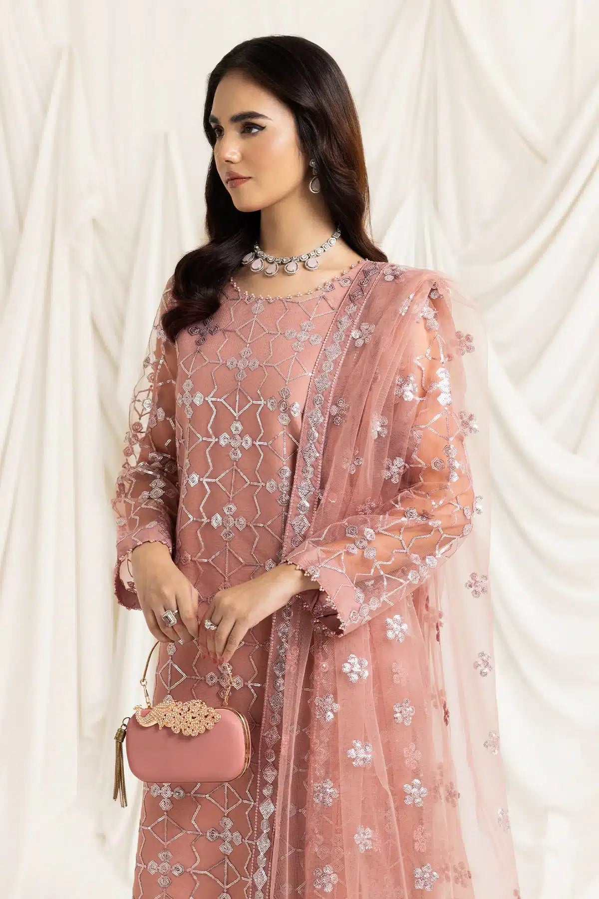 Alizeh | Dua Formals 23 | DUA - V02D04B - NAZIK(PINK) - Pakistani Clothes - Hoorain Designer Wear