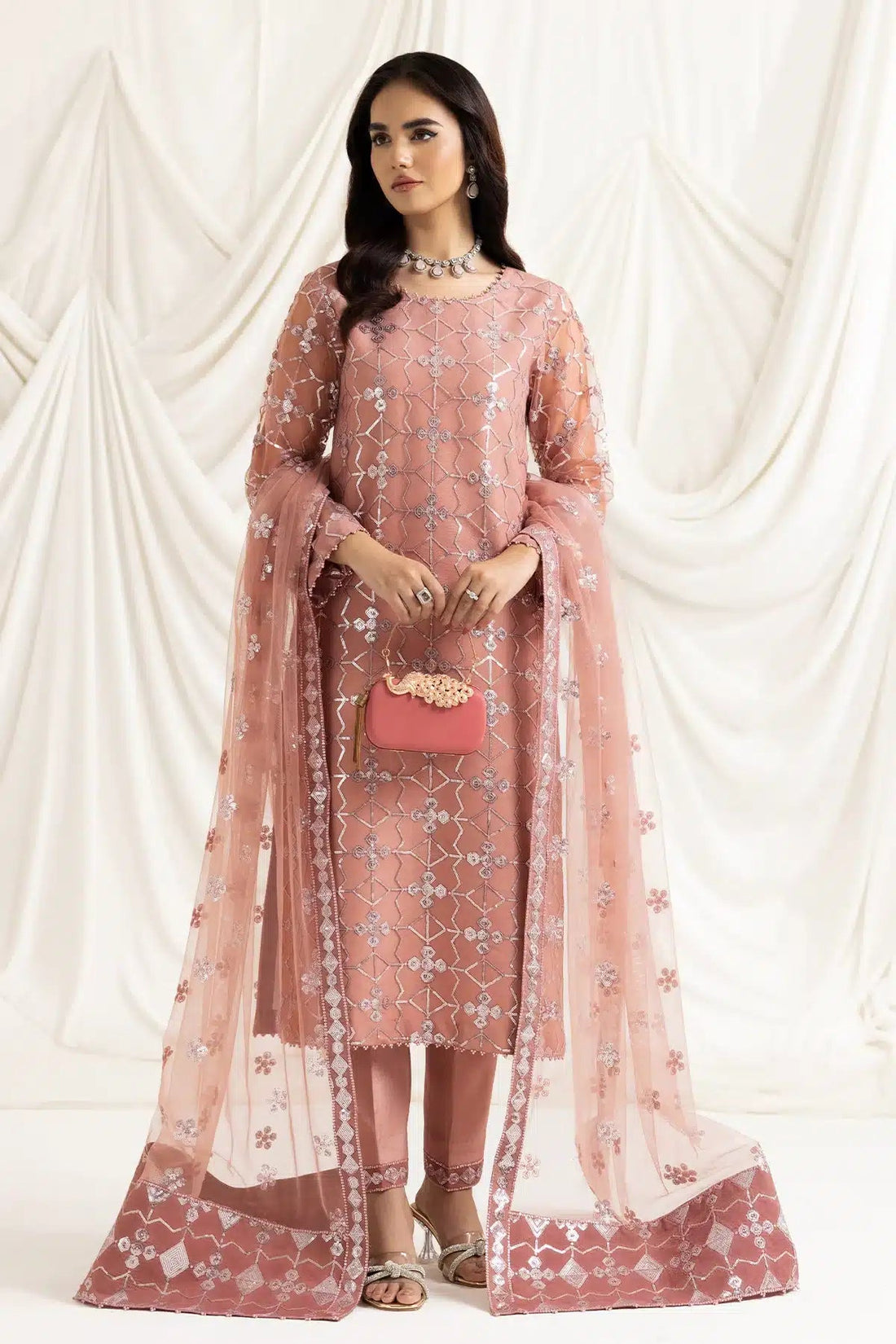 Alizeh | Dua Formals 23 | DUA - V02D04B - NAZIK(PINK) - Pakistani Clothes - Hoorain Designer Wear