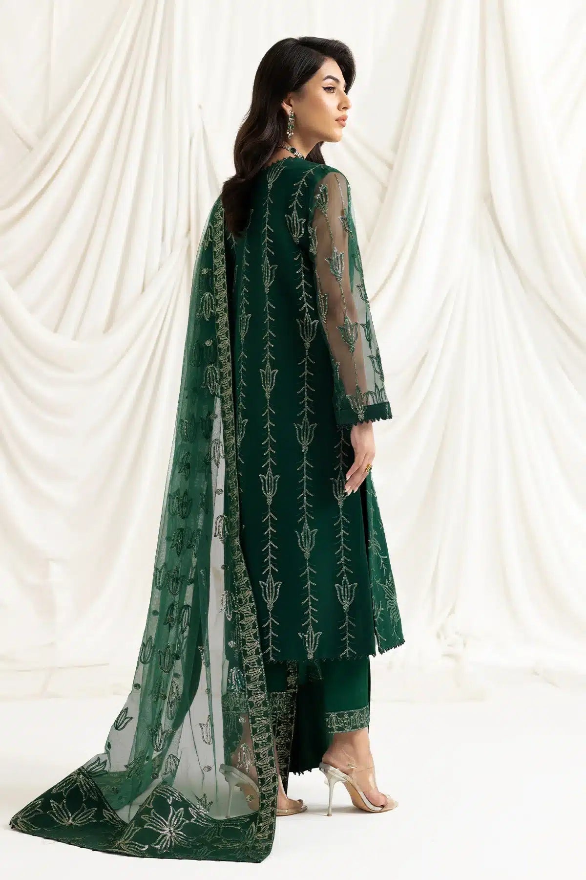 Alizeh | Dua Formals 23 | DUA - V02D05A - ELNAZ(GREEN) - Pakistani Clothes - Hoorain Designer Wear