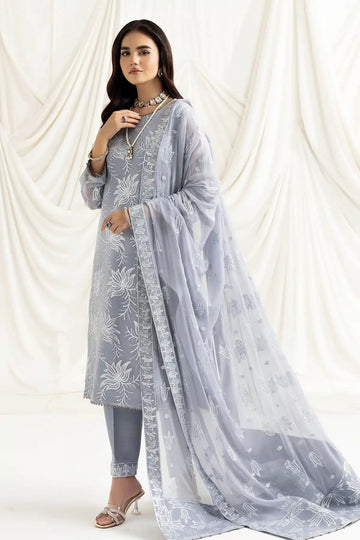 Alizeh | Dua Formals 23 | DUA - V02D05B - ELNAZ(GREY) - Pakistani Clothes - Hoorain Designer Wear