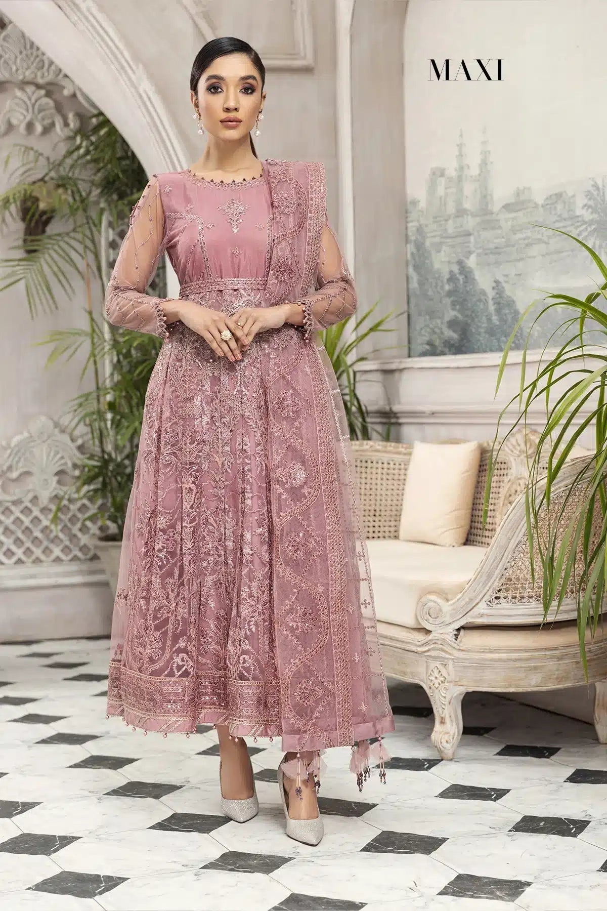 Alizeh | Embroidered Chiffon | Mahpera - Pakistani Clothes - Hoorain Designer Wear