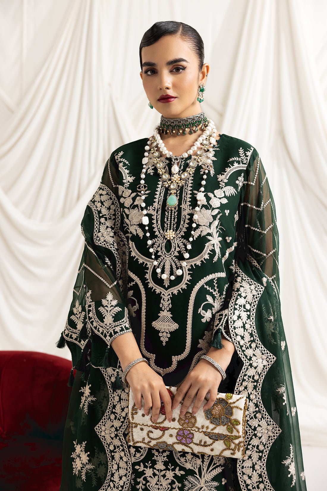 Alizeh | Formals Collection | Clara B (GREEN) - Pakistani Clothes - Hoorain Designer Wear