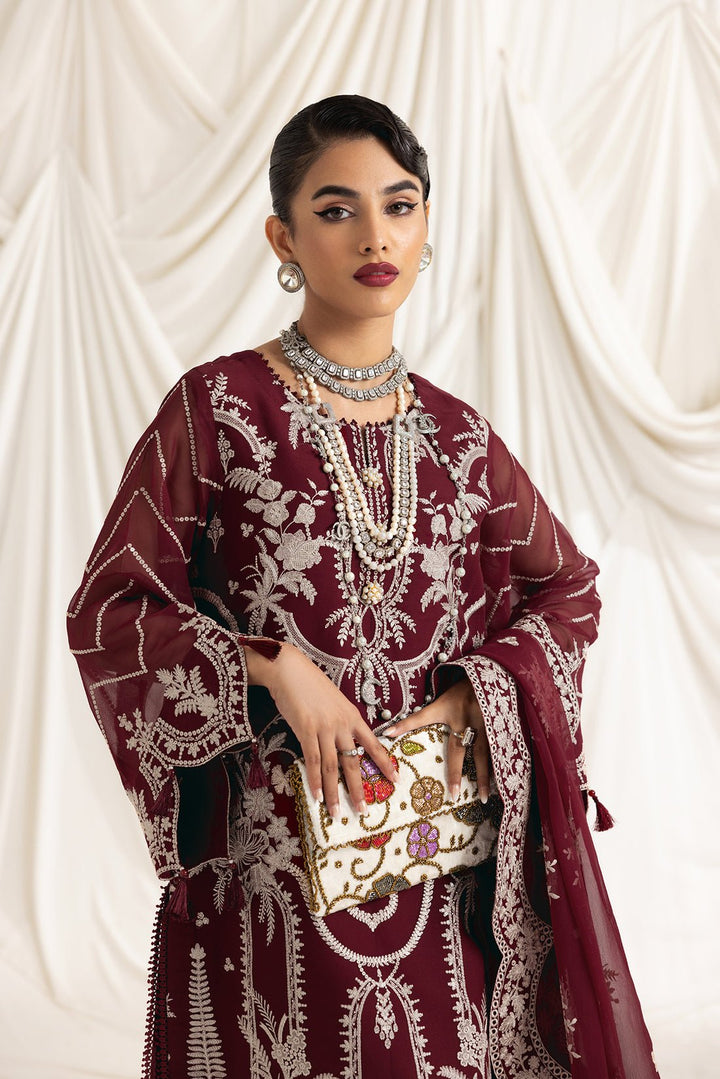 Alizeh | Formals Collection | Clara C (MAROON) - Pakistani Clothes - Hoorain Designer Wear