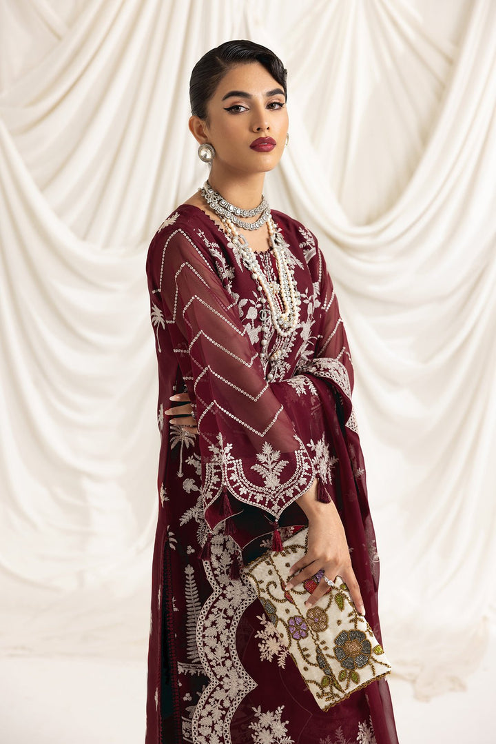 Alizeh | Formals Collection | Clara C (MAROON) - Pakistani Clothes - Hoorain Designer Wear