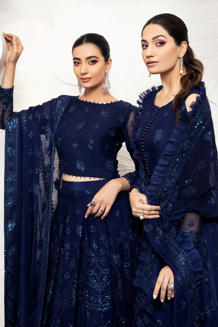 Alizeh | Formals Collection | Glace Blue - Pakistani Clothes - Hoorain Designer Wear