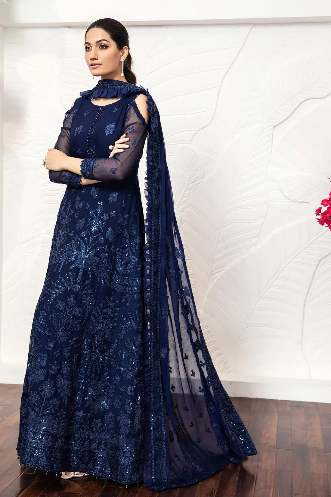 Alizeh | Formals Collection | Glace Blue - Pakistani Clothes - Hoorain Designer Wear