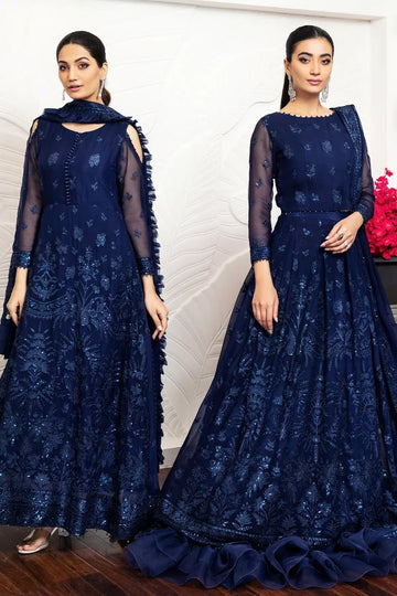 Alizeh | Formals Collection | Glace Blue - Pakistani Clothes - Hoorain Designer Wear