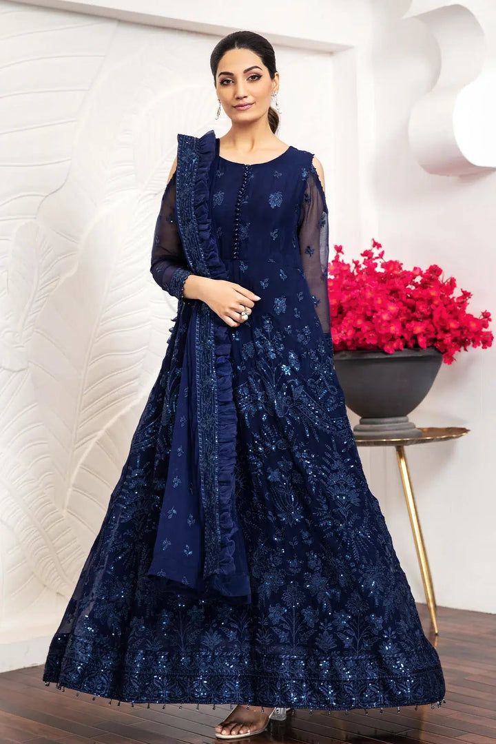 Alizeh | Formals Collection | Glace Blue - Pakistani Clothes - Hoorain Designer Wear