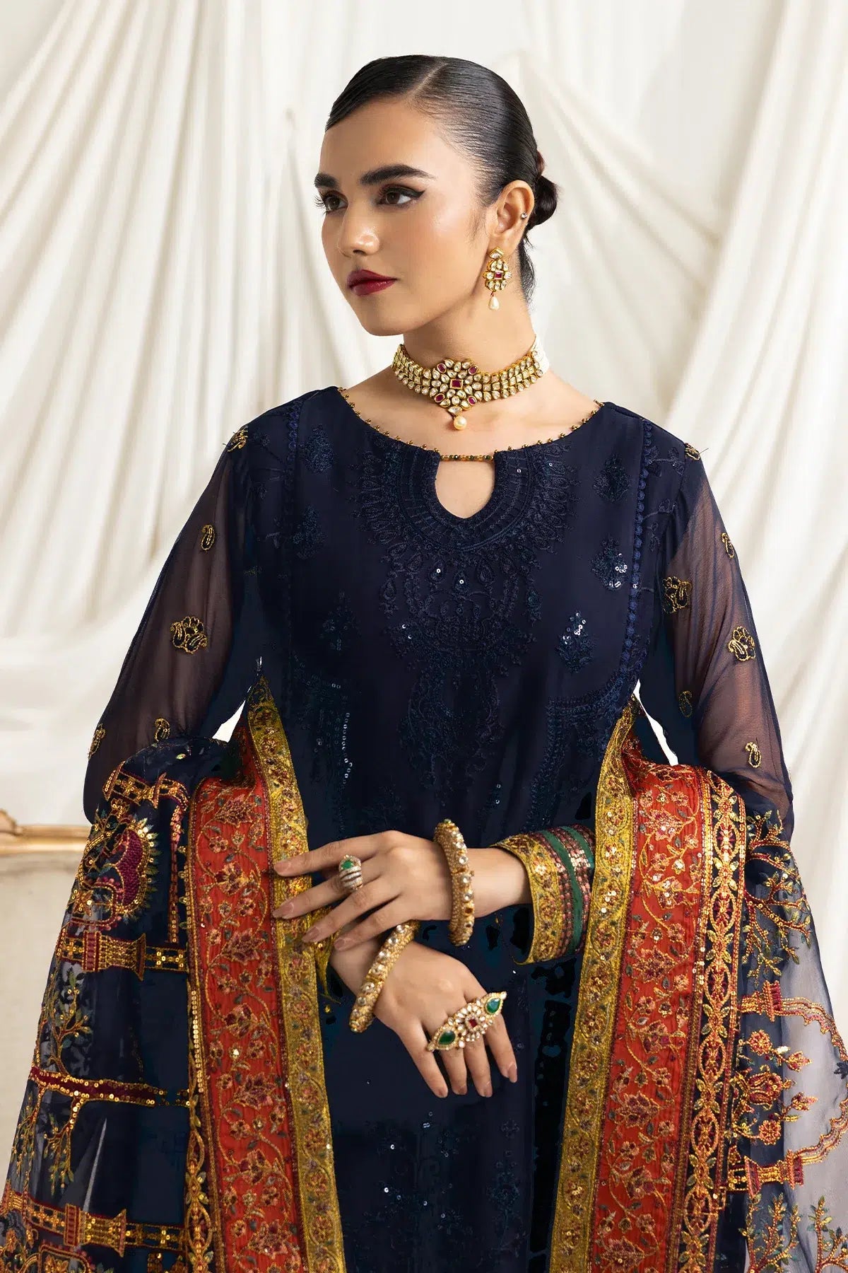 Alizeh | Formals Collection | Mehlika C (BLUE) - Pakistani Clothes - Hoorain Designer Wear