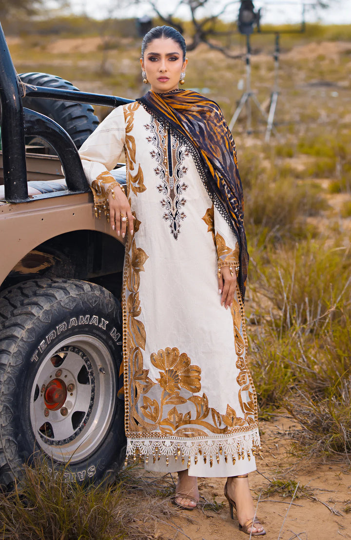 Alzohaib | Mahiymaan Luxury Lawn | MLL- Safri Splendor - Hoorain Designer Wear - Pakistani Ladies Branded Stitched Clothes in United Kingdom, United states, CA and Australia