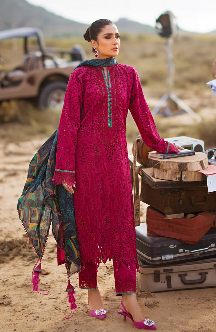 Alzohaib | Mahiymaan Luxury Lawn | MLL- Regal Rasberry - Hoorain Designer Wear - Pakistani Ladies Branded Stitched Clothes in United Kingdom, United states, CA and Australia