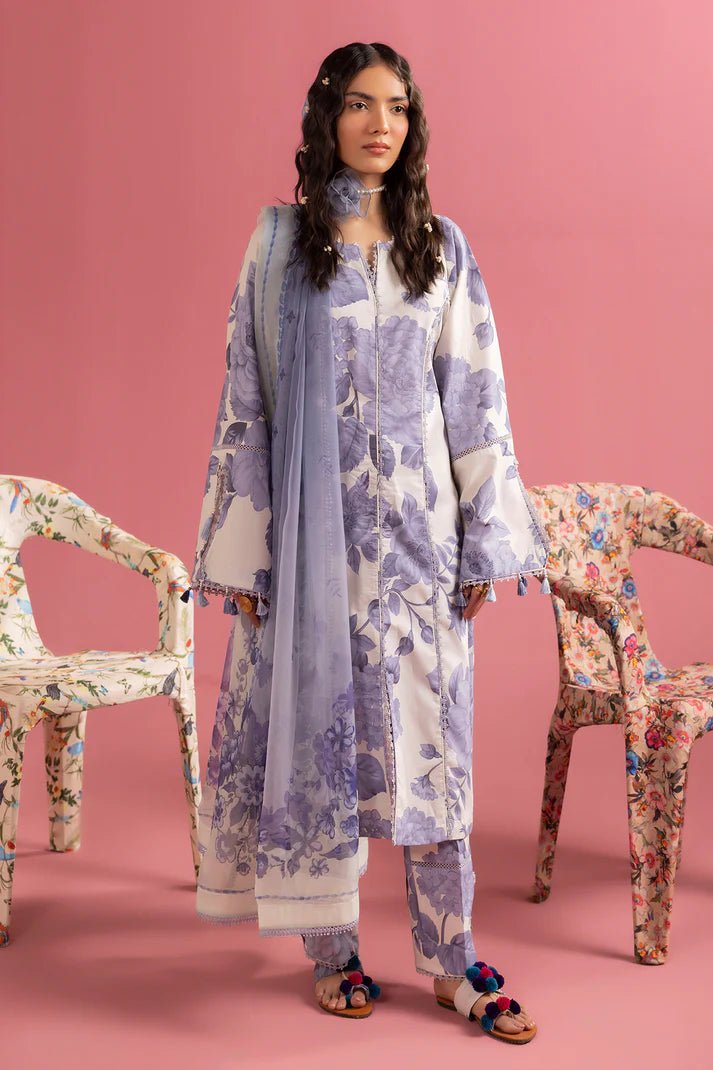 Alizeh | Sheen Lawn Prints 24 | Pearl Mist - Pakistani Clothes - Hoorain Designer Wear