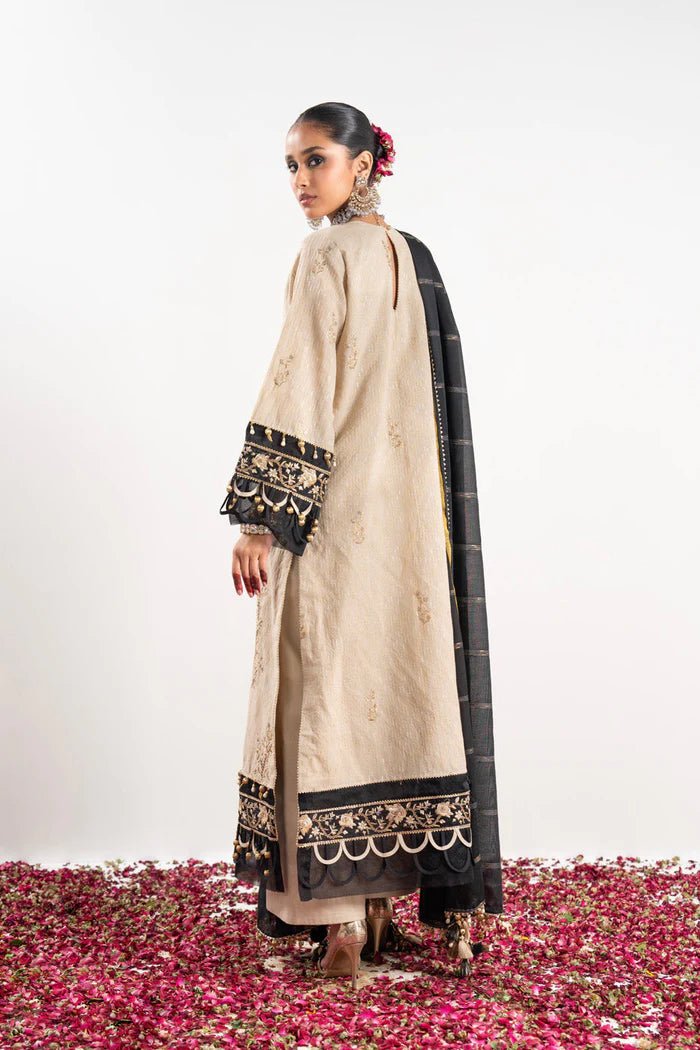 Alkaram | Festive Collection | FC - W - 10C - 23 - 3 - Beige - Pakistani Clothes - Hoorain Designer Wear