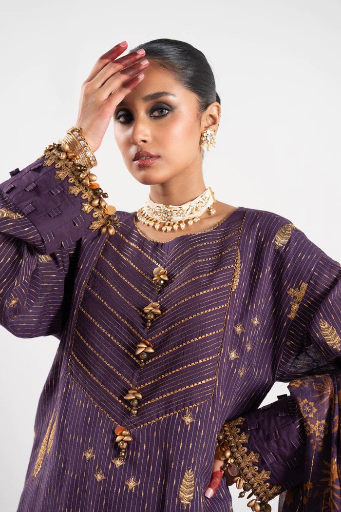 Alkaram | Festive Collection | FC - W - 13D - 23 - 3 - Purple - Pakistani Clothes - Hoorain Designer Wear