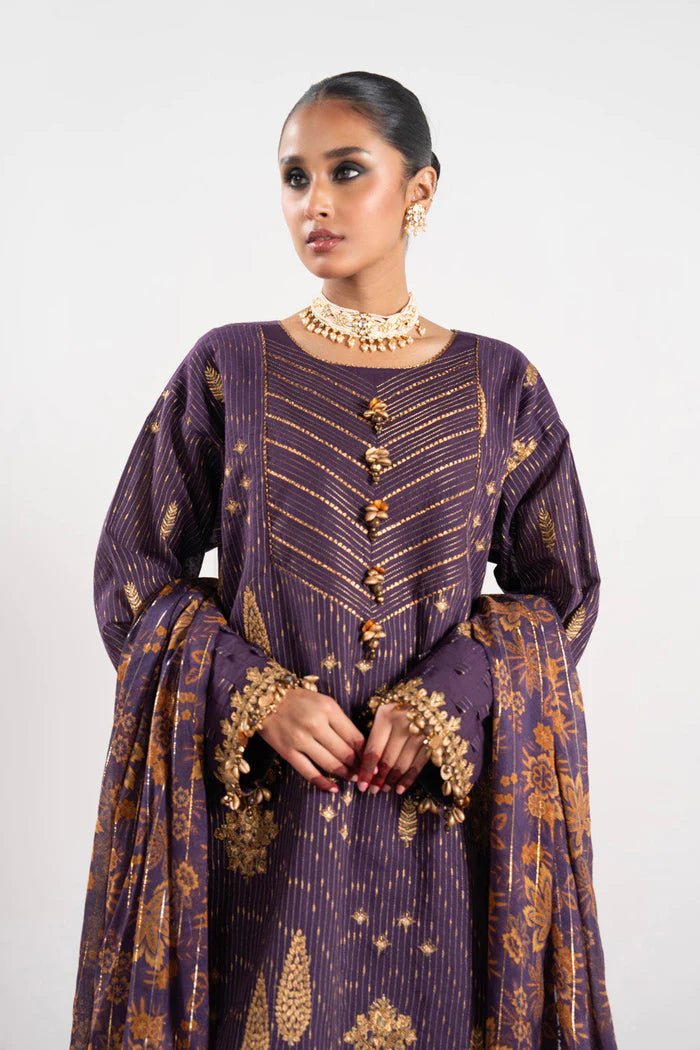 Alkaram | Festive Collection | FC - W - 13D - 23 - 3 - Purple - Pakistani Clothes - Hoorain Designer Wear