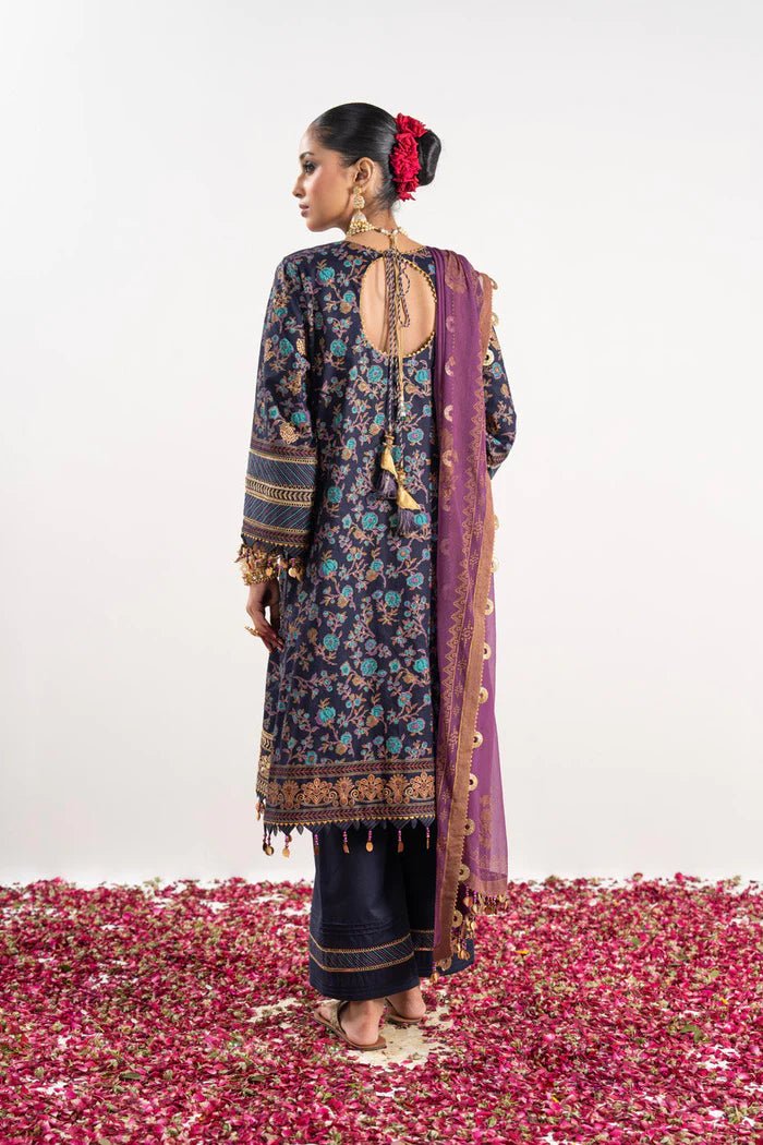 Alkaram | Festive Collection | FC - W - 17F - 23 - 3 - Navy Blue - Pakistani Clothes - Hoorain Designer Wear