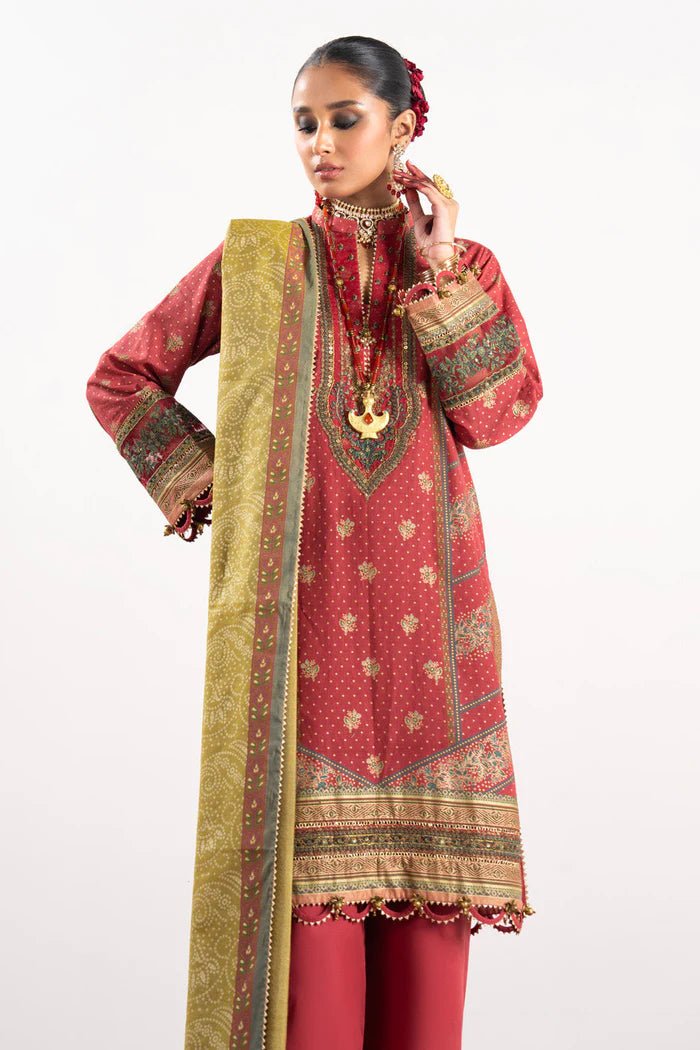 Alkaram | Festive Collection | FC - W - 19G - 23 - 3 - Red - Pakistani Clothes - Hoorain Designer Wear