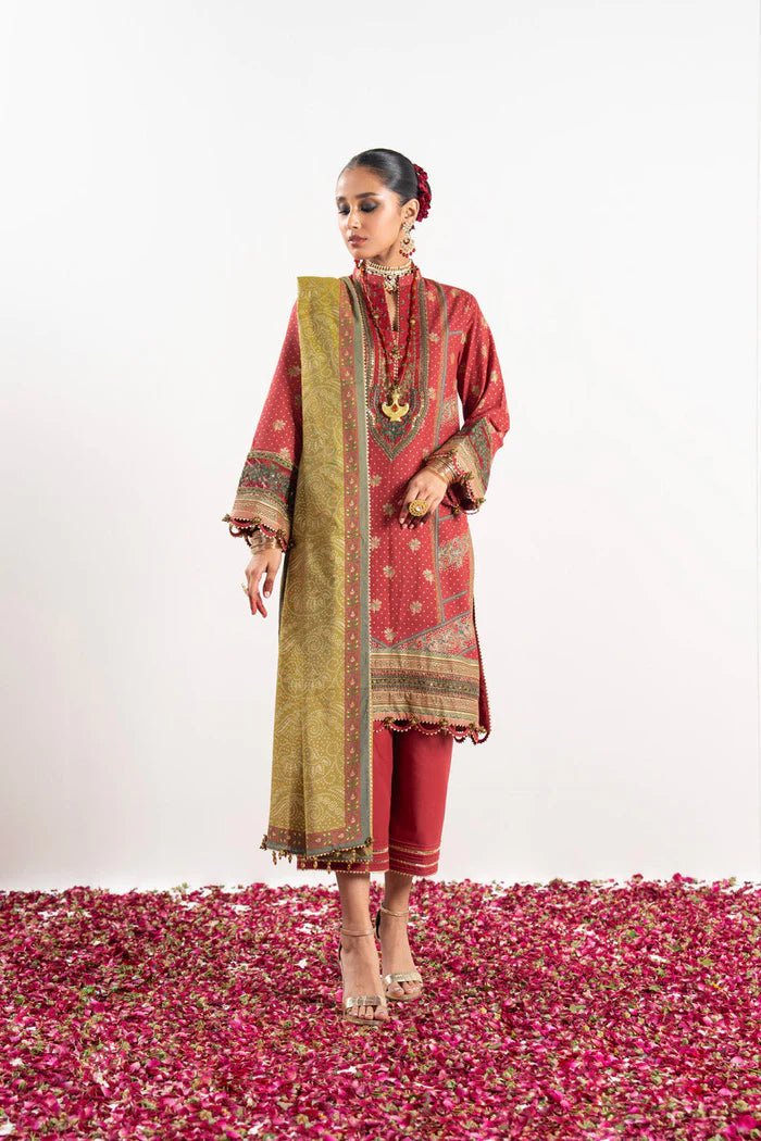 Alkaram | Festive Collection | FC - W - 19G - 23 - 3 - Red - Pakistani Clothes - Hoorain Designer Wear