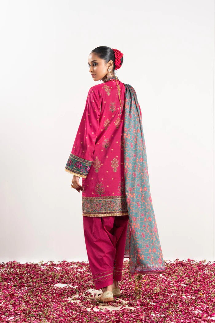 Alkaram | Festive Collection | FC - W - 21H - 23 - 3 - Hot Pink - Pakistani Clothes - Hoorain Designer Wear