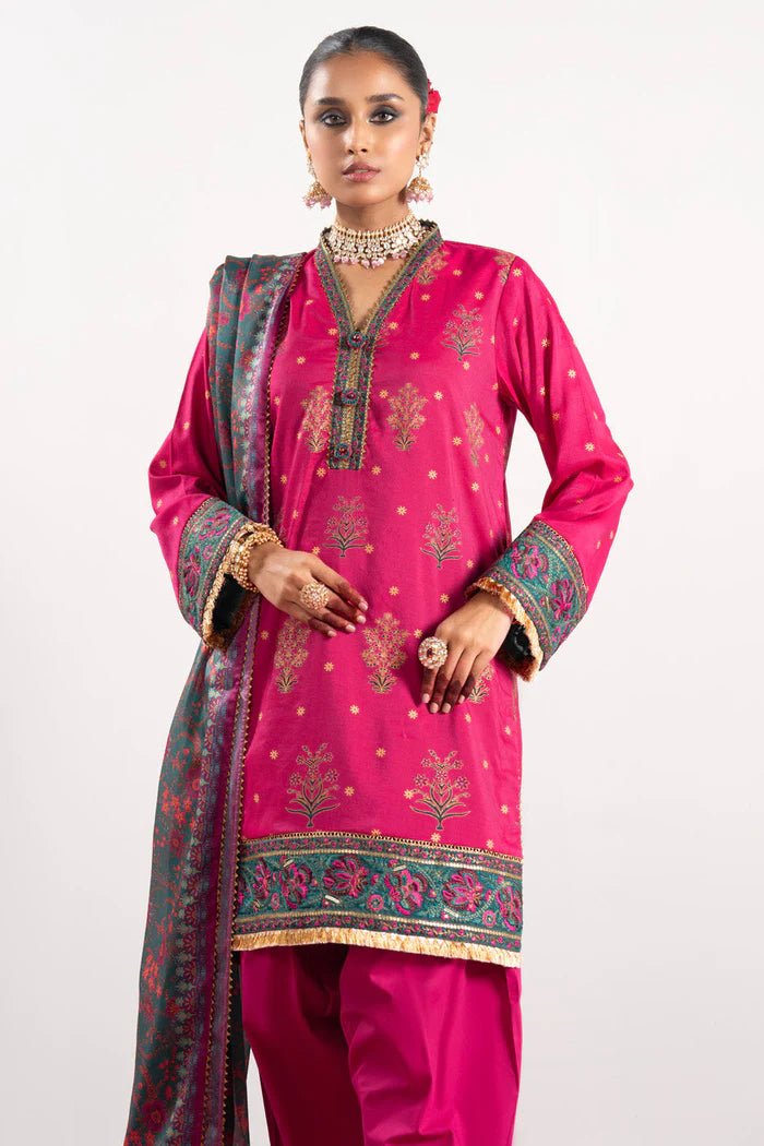 Alkaram | Festive Collection | FC - W - 21H - 23 - 3 - Hot Pink - Pakistani Clothes - Hoorain Designer Wear