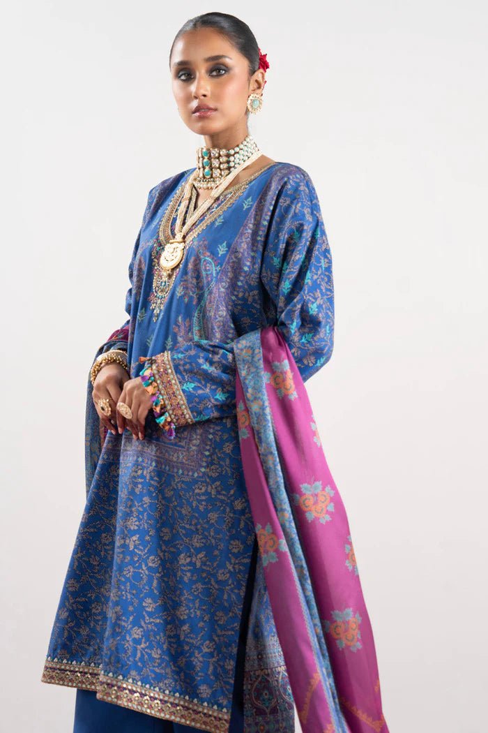 Alkaram | Festive Collection | FC - W - 22H - 23 - 3 - Royal Blue - Pakistani Clothes - Hoorain Designer Wear