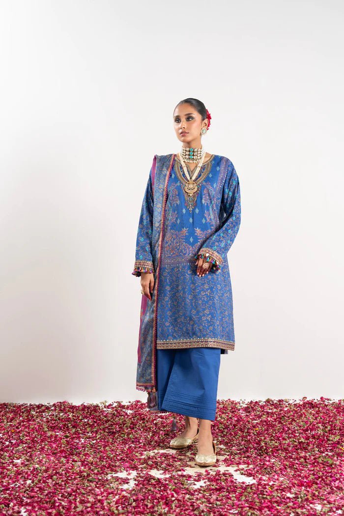 Alkaram | Festive Collection | FC - W - 22H - 23 - 3 - Royal Blue - Pakistani Clothes - Hoorain Designer Wear