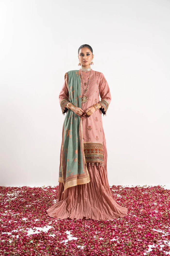 Alkaram | Festive Collection | FC - W - 26J - 23 - 3 - KASHMIRI PINK - Pakistani Clothes - Hoorain Designer Wear