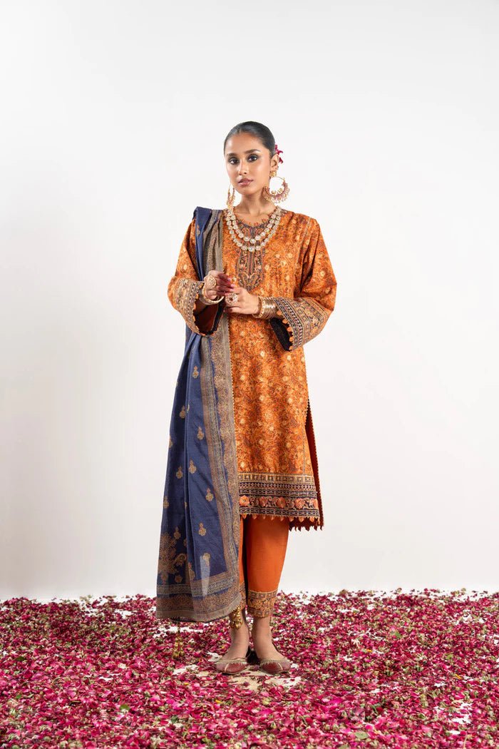 Alkaram | Festive Collection | FC - W - 27J - 23 - 3 - Orange - Pakistani Clothes - Hoorain Designer Wear