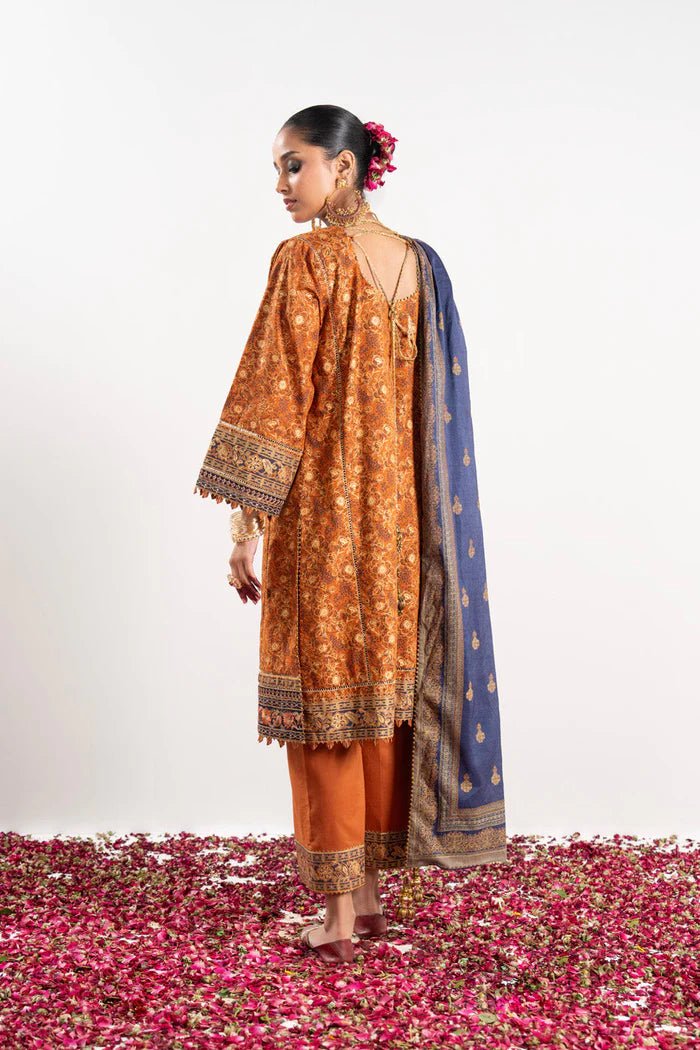 Alkaram | Festive Collection | FC - W - 27J - 23 - 3 - Orange - Pakistani Clothes - Hoorain Designer Wear