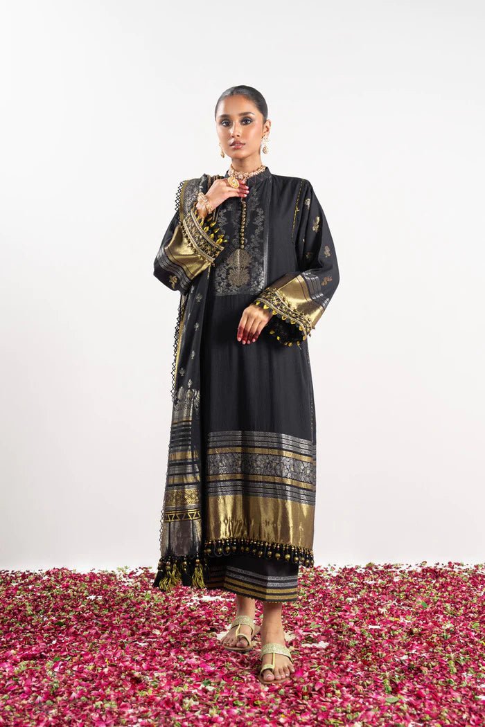 Alkaram | Festive Collection | FC - W - 4A - 23 - 3 - Black - Pakistani Clothes - Hoorain Designer Wear