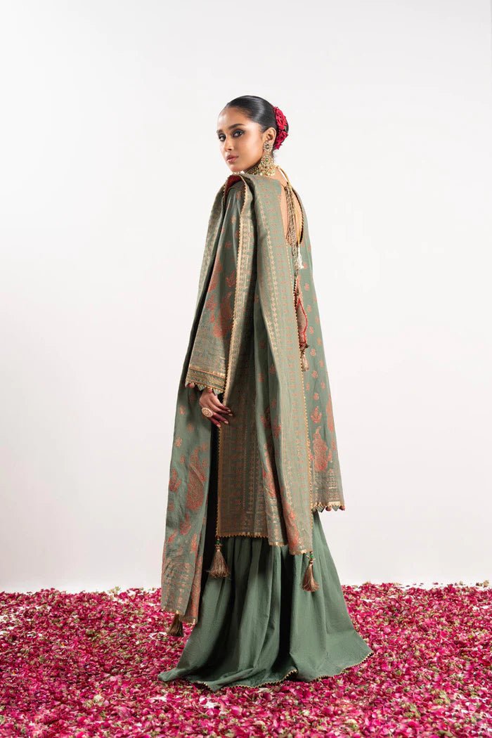 Alkaram | Festive Collection | FC - W - 5A - 23 - 3 - Sage - Pakistani Clothes - Hoorain Designer Wear