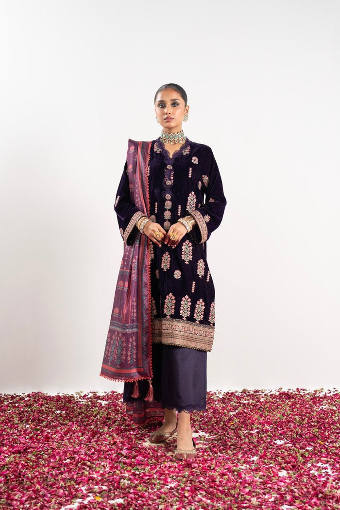 Alkaram | Festive Collection | FC - W - 7B - 23 - 3 - Purple - Pakistani Clothes - Hoorain Designer Wear