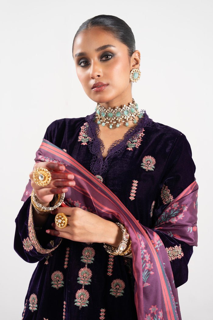 Alkaram | Festive Collection | FC - W - 7B - 23 - 3 - Purple - Pakistani Clothes - Hoorain Designer Wear