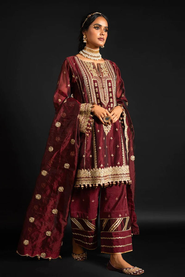 Alkaram | Heavy Formals 24 | HF - 02 - 24 - Maroon - Pakistani Clothes - Hoorain Designer Wear