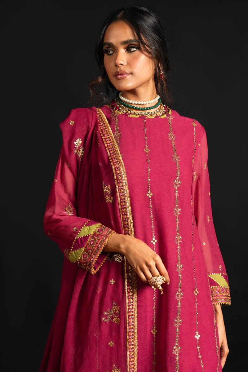 Alkaram | Heavy Formals 24 | HF - 07 - 24 - Fuchsia Pink - Pakistani Clothes - Hoorain Designer Wear