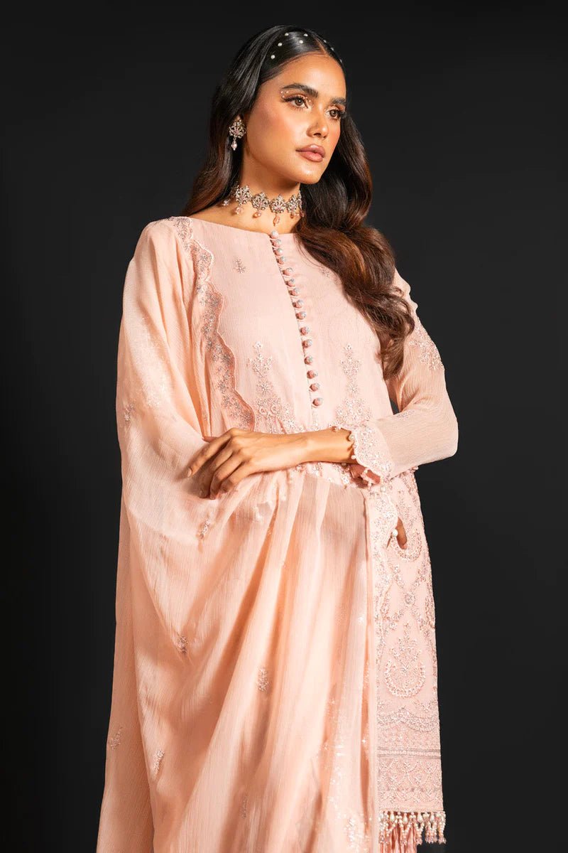 Alkaram | Heavy Formals 24 | HF - 08 - 24 - Peach - Pakistani Clothes - Hoorain Designer Wear