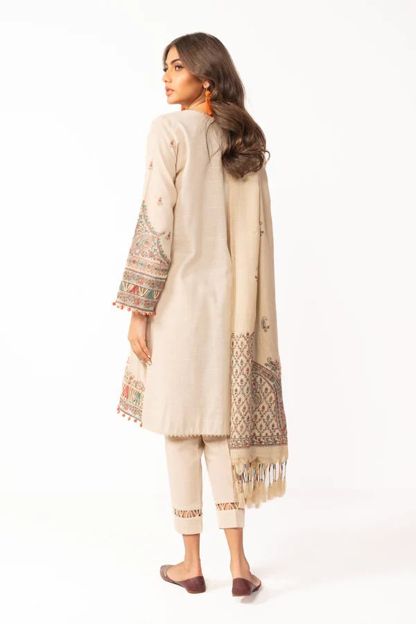 Alkaram | Shawl Collection | Beige - Pakistani Clothes - Hoorain Designer Wear