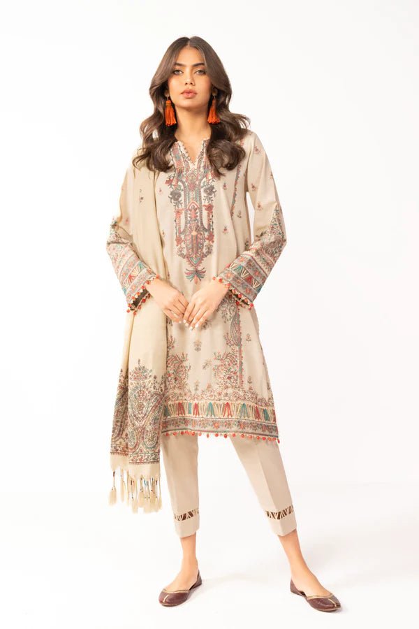 Alkaram | Shawl Collection | Beige - Pakistani Clothes - Hoorain Designer Wear